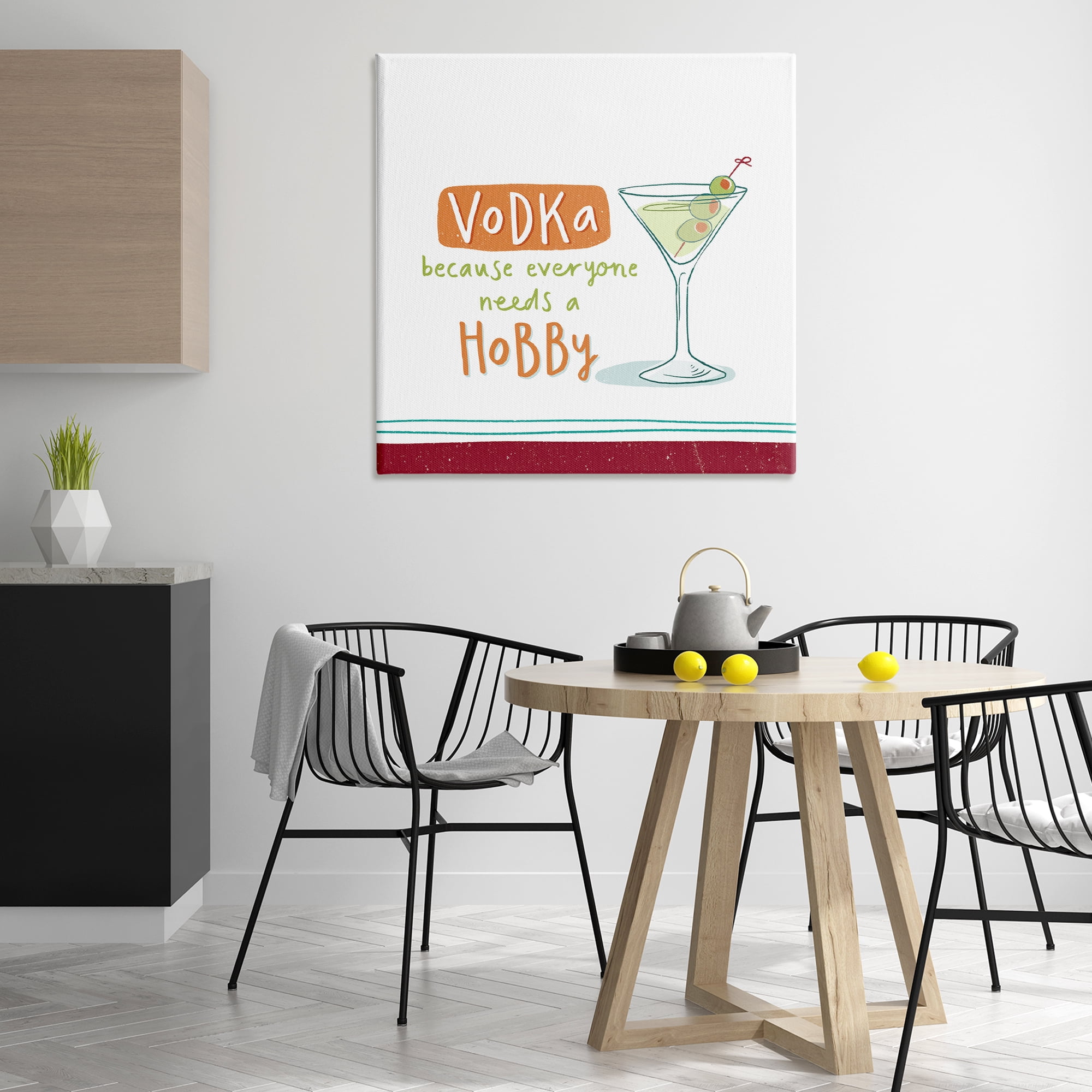 Stupell Industries Funny Vodka Phrase Food & Beverage Painting Wrapped Canvas Art Print Wall Art, 36 x 36