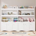 thumbnail image 5 of Cozy Castle 3 Tiers Kids Bookshelf, Multifunctional Book and Toy Storage Organizer, Wooden Kids Bookcase with Cabinet for Bedroom, Playroom, Nursery, White, 5 of 8