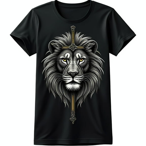 Men s Black T-Shirt with and Gold Design