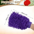 thumbnail image 2 of 4pcs Premium Chenille Microfiber Car Wash Mitts 9.8" x 7.9" Scratch Free Wash Gloves Absorbent Double Sided Plush Cleaning Drying Mitts for Car Washing Home Purple, 2 of 7