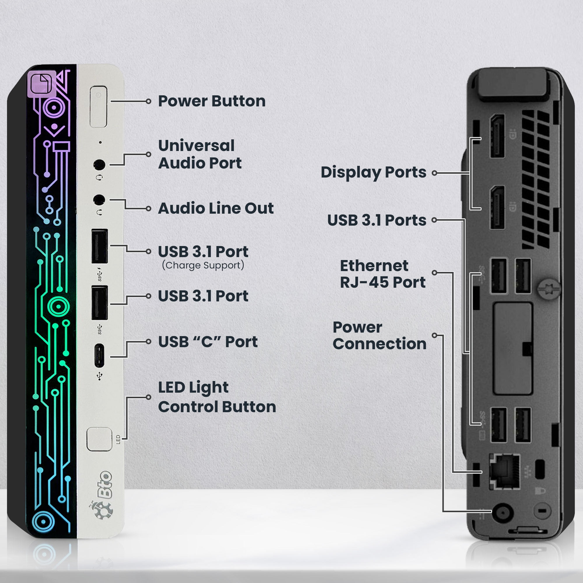 Restored HP G4 Desktop Computer Mini PC Intel Hexa Core i5-8500 16GB RAM 2 TB NVMe SSD, RGB Keyboard & Mouse, BTO Wi-Fi Windows 11 Pro (Refurbished)