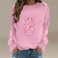 thumbnail image 2 of SBYOJLPB Breast Cancer Awareness Long Sleeve T-Shirt for Women Round Neck Inspirational Tee Shirts Tops, 2 of 5