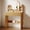 Natural, variant on UGTOO Black Makeup Vanity Desk with Lights and Arch Mirror, Modern Chic Dressing Table with 2 Fluted Drawers, Small Bedroom Beauty Station