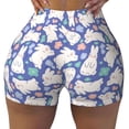 thumbnail image 2 of Picia Cute White Rabbit Printed Workout Shorts for Women Seamless Scrunch Butt Lifting High Waisted Yoga Gym Booty Running Moisture-wicking Short Pants-Large, 2 of 9