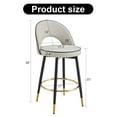 thumbnail image 5 of Set of 4 360 ° Rotatable Bar Chair, Modern PU Comfortable Upholstered Bar Chair with Smooth and Beautiful Metal Legs for Dining Room, Kitchen, Terrace and Guest Office Chair (Gray), 5 of 12