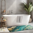 thumbnail image 2 of Teal Marble Gold Wave Pattern Kitchen Rug Mat,Kitchen Runner Rugs Non Skid Washable,Decorative Kitchen Floor Mats for Kitchen,Sink,Laundry,17"x47.2", 2 of 7
