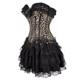 thumbnail image 2 of Grebrafan Padded Boned Bustier Corsets with Skirt XS Leopard, 2 of 5