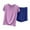 Purple, variant on Bovxnpu Womens Plus Size Pajama Sets, 2 Piece Loungewear For Women, Women Loose Short Sleeve T-shirt High Waist Shorts Two-piece Home Casual Pajamas Suit XXL