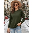 thumbnail image 4 of Zeagoo Women Cotton Tops Long Sleeve T Shirts Tunic 2025 Ladies Dressy Blouse Casual Shirts for Fall Winter, 4 of 6