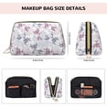 thumbnail image 5 of Picia Lilies Flowers Print Leather Makeup Bag Make Up Bag Travel Toiletry Bag for Her Girlfriend Teacher Teen Girl Gifts, 5 of 8