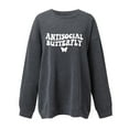thumbnail image 6 of IROINNID Discount Womens Winter Clothes Pullover Hoodies Letter Print Loose Round neck Long-Sleeved Fleece Oversized Sweatshirt,Dark Gray, 6 of 9