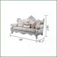 thumbnail image 3 of Melrose Traditional Sofa - Champagne Silver Brush Finish, Wood Frame, 5 Plush Pillows | Rolled Arms | Polyester | Living Room Ready, 3 of 5