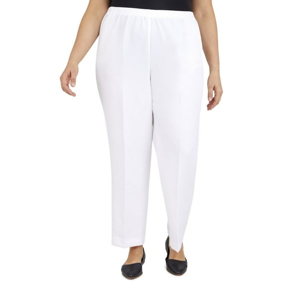 Alfred Dunner Women's Plus Size Solid Elastic Waist Pants