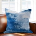 thumbnail image 2 of Abstract Mottled Texture Throw Pillow Cover White Blue Gradient Cotton Linen Cushion Cover Throw Pillow Case with Invisible Zipper for Couch Sofa Bed Chair Car 20x20 Inch, 2 of 9