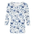 thumbnail image 3 of Patlollav Womens Shirts Dressy Casual Round Neck 3/4 Sleeve Printed T-Shirt Tops S-XXXL, 3 of 6