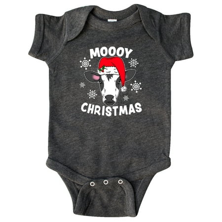 

Inktastic Moooy Christmas with Cute Holstein Cow and Snowflakes Gift Baby Boy or Baby Girl Bodysuit