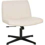 BestOffice Armless Office Chair, Criss Cross  Chair Legged, No Wheels Swivel for Men, Women(Biege)