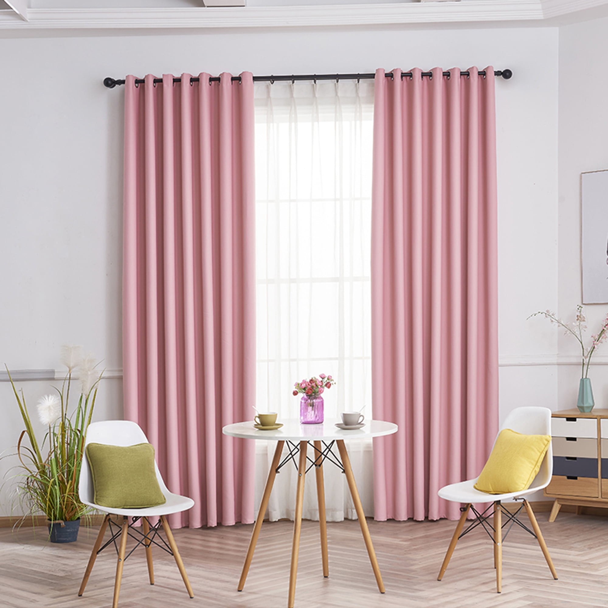 THERMAL BLACKOUT CURTAINS EYELET RING TOP LIVING ROOM