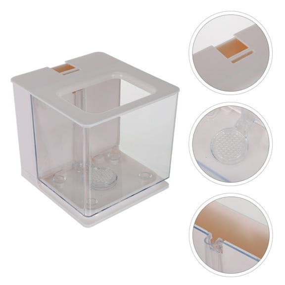ifundom White Acrylic Tabletop Fish Tank with Self-Cleaning Feature, Ideal for Home Decor and Aquatic Pets