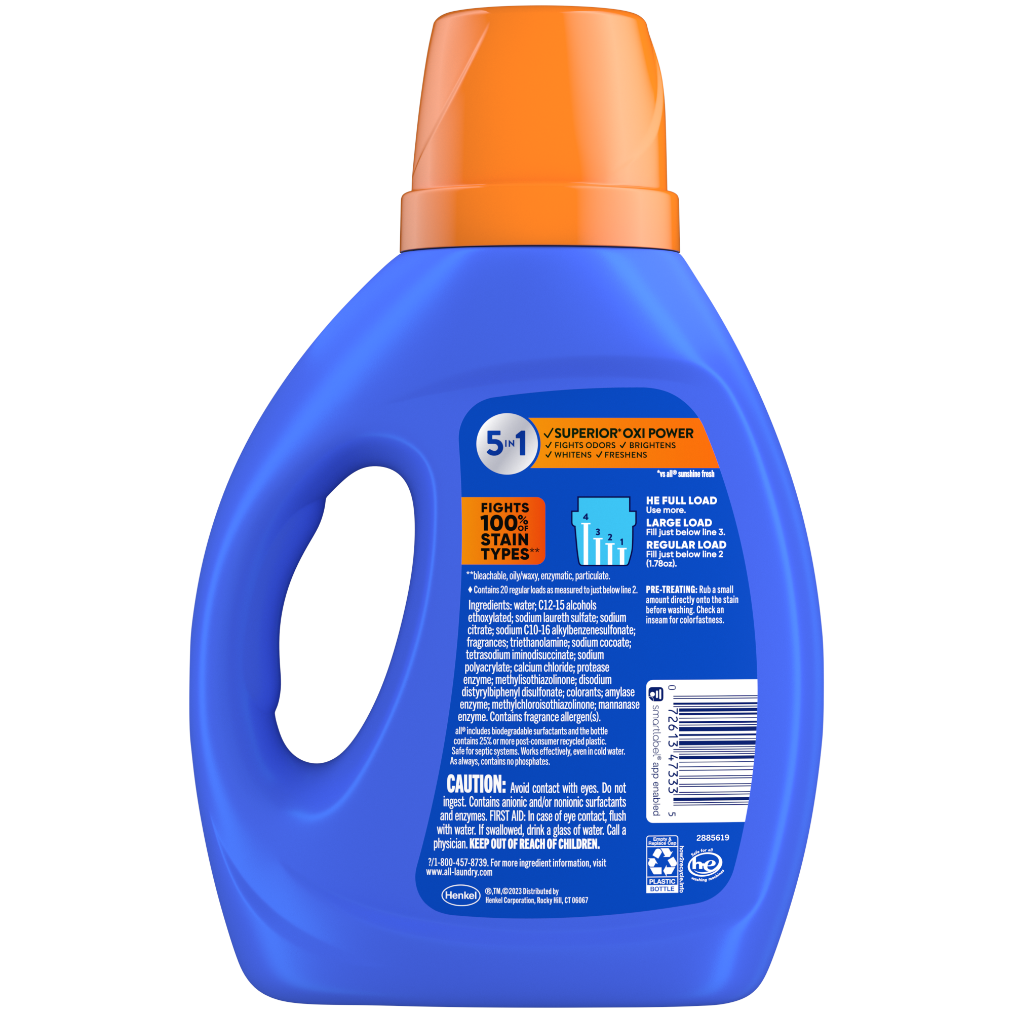 all Liquid Laundry Detergent, Fresh Clean Oxi plus Odor Lifter, 36 fl oz, 20 Loads - image 5 of 5