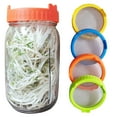 thumbnail image 1 of Coofit 4PCS Sprouting Lid Stainless Steel Universal Mesh Lid Strainer Lid for Mason Jar, 1 of 10