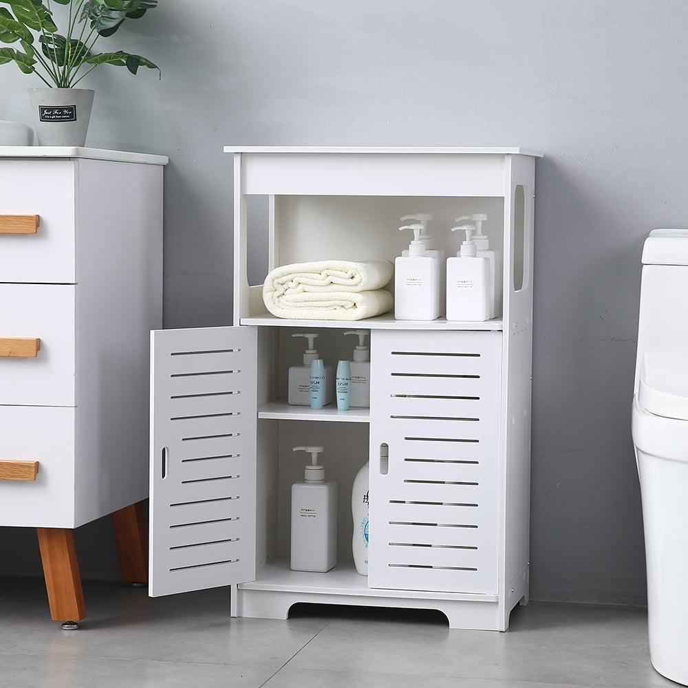 Kepooman Double Layer Storage Cabinet with Double Door, High Storage Cabinet, Sliding Storage Organizer Unit Kepooman Double Layer Storage Cabinet with Double Door, High Storage Cabinet, Sliding Storage Organizer Unit