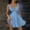 Blue, variant on Babysbule Women's Summer Dresses Women's Fashion Solid Color V-Neck Bow Suspender Sleeveless Slim Dress