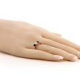 thumbnail image 3 of Gem Stone King 0.94 Ct Round Lab Grown Diamond and Black Onyx 3-Stone Ring for Women | 18K Rose Gold Plated Silver | Three Stone Wedding Engagement Anniversary Promise Ring for Women | Size 6, 3 of 4
