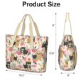 thumbnail image 3 of Tote Bag for Women - Yorkie Dog and Flower Shoulder Bag - Large Utility Work Duffle Bag with Zipper Handbag for Travel, Work, Sprots, 3 of 5