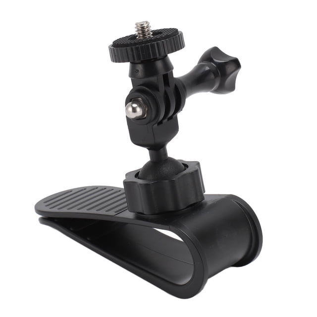 Car Sun Visor Video Holder, Quick Clip 1/4in Screw Adapter Universal Fit 360 Deg Rotation Action Camera Car Visor Mount for