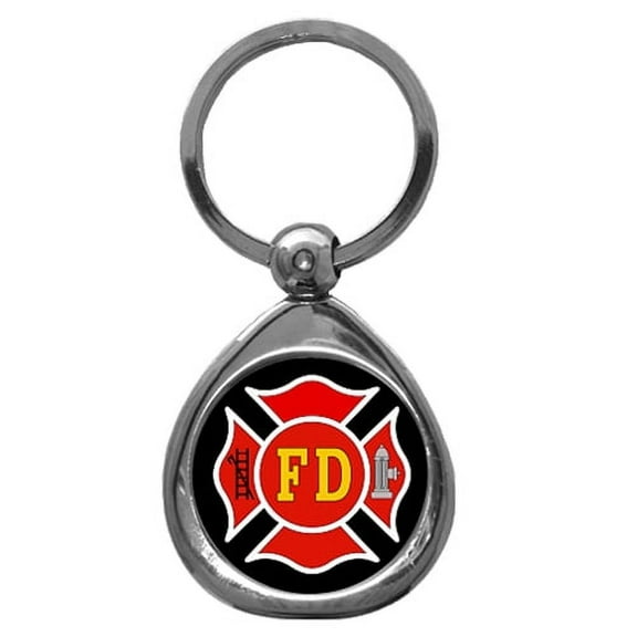 Firefighter Chrome Key Chain