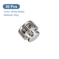 thumbnail image 3 of Uxcell 30pcs Double Hole Cord Locks End Fastener Slider for Drawstrings Shoelaces Backpacks Clothes, White Nickel, 3 of 5