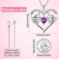 thumbnail image 4 of Angel Wings Necklace Pendant with Birthstone Guardian Angel Wings Infinity Necklace S925 Sterling Silver Purple Charm Gem Necklace Angel Gifts for Women, 4 of 7