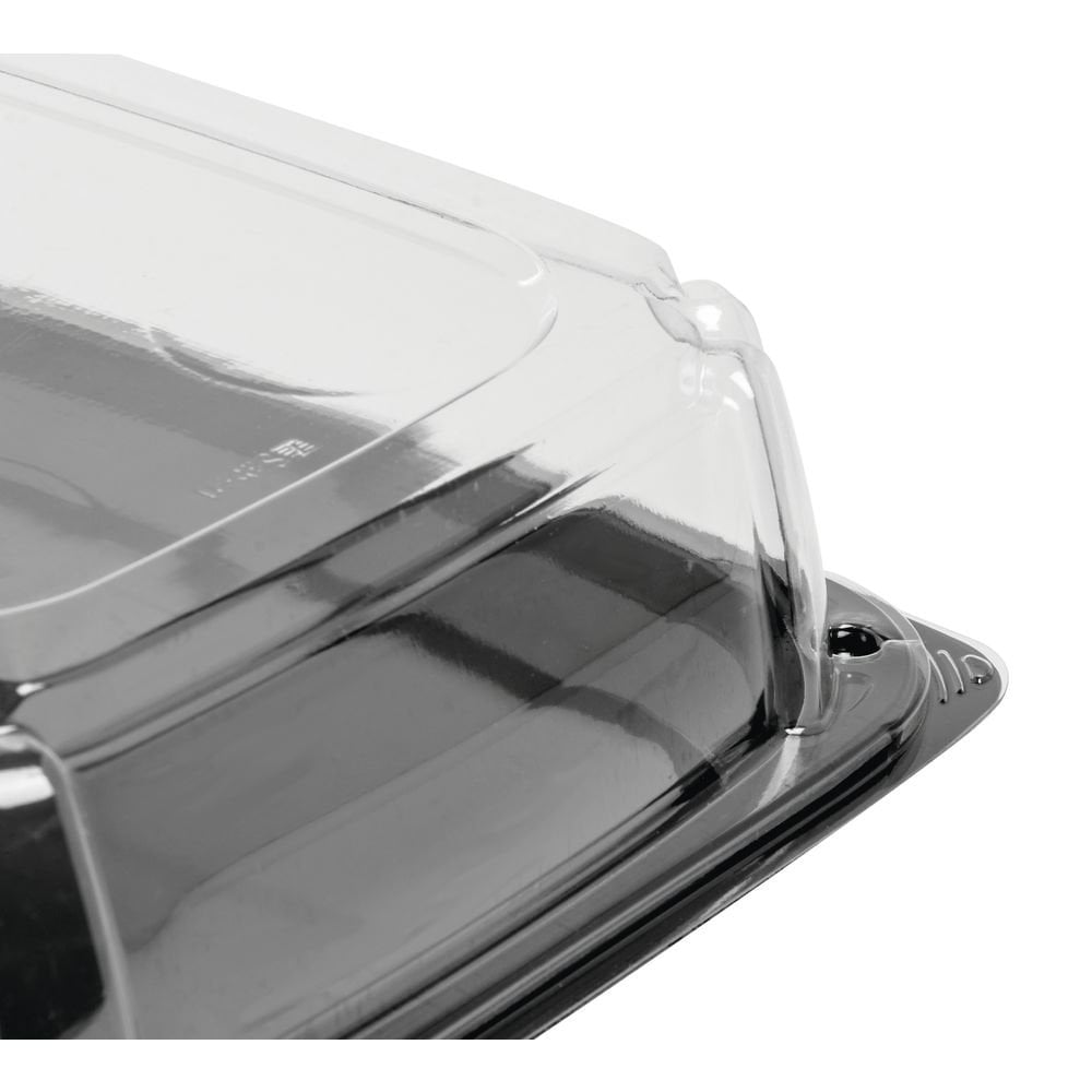 Sabert C9611 UltraStack 11 Square Disposable Deli Platter / Catering Tray  with High Dome Lid - 25/Case