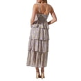 thumbnail image 4 of Womens Slip Layered Maxi Dress Floral Sleeveless Backless Beach Hawaiian Split Slit Long Dress, 4 of 6