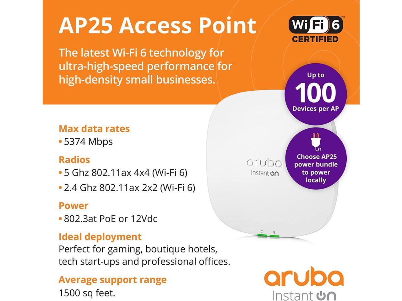 HPE Aruba Instant ON AP25 (US) - wireless access point - Bluetooth, 802 (R9B27A) - image 3 of 6