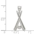 thumbnail image 3 of FB Jewels Sterling Silver Polished Bats and Baseball Pendant, 3 of 4