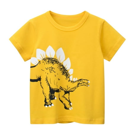 

Toddler Kids Baby Boys Girls Dinosaur Short Sleeve Crewneck T Shirts Tops Tee Clothes For Children Go So Hard Top