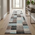 thumbnail image 2 of Superior Modern Geometric Fire Retardant and Anti-Static Indoor Runner Rug, 2'7"x10', Rivuet, 2 of 6
