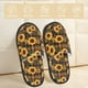 thumbnail image 2 of Fotbe Brown Blue Plaid Sunflower Pantuflas Peludas para Mujer con Estampado, Zapatillas de Peluche, Zapatos de Invierno para Casa, Uso Interior y Exterior-Large, 2 of 8
