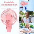 thumbnail image 4 of Ventilador de mano portátil, ventilador de mano recargable por USB, mini ventilador silencioso, ventilador de escritorio pequeño plegable, funciona con batería con soporte para teléfono, rosa, 4 of 4