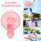 thumbnail image 4 of Ventilador de mano portátil, ventilador de mano recargable por USB, mini ventilador silencioso, ventilador de escritorio pequeño plegable, funciona con batería con soporte para teléfono, rosa, 4 of 4