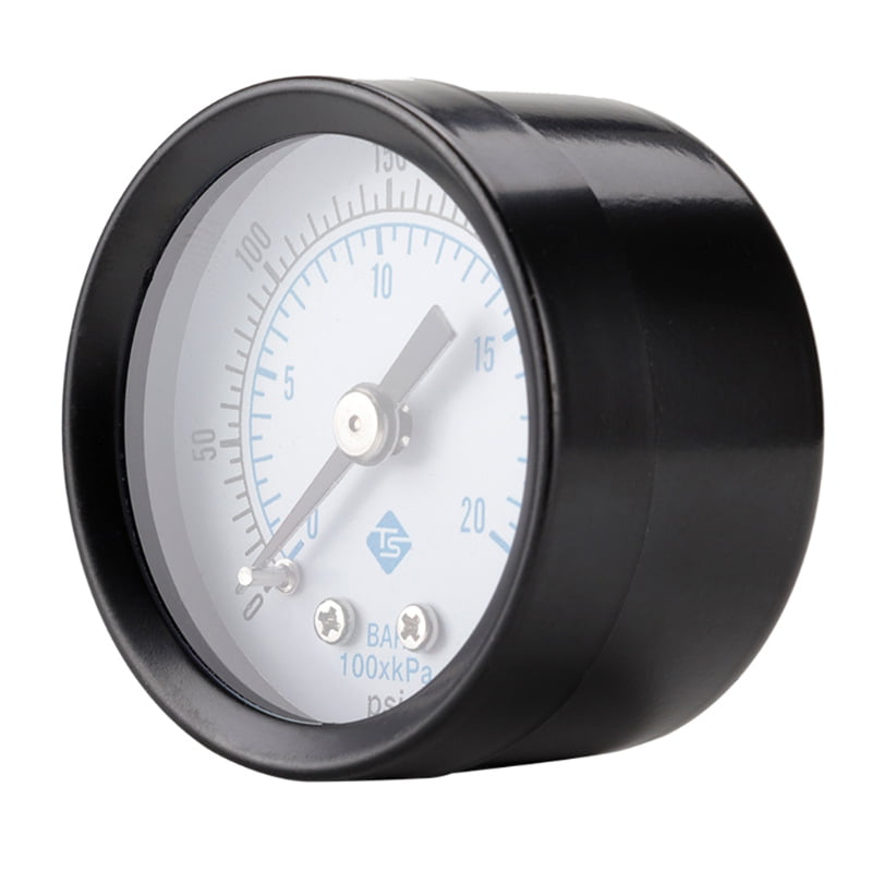 Mini Dial Pressure Gauge Manometer for Water Air Oil Black 0-300psi 0-20bar 