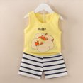 thumbnail image 2 of KPOPLK Toddler Boy Clothes for Kids 3 6 9 12 Months 2t 3t 4t Summer Cotton Outfits Shirt Short Sets(2-3 Years,Yellow), 2 of 5