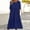 Blue, variant on Ayolanni Women's Wear To Work Dresses V-Neck Black Short Sleeve Solid Midi Dresses Party Dresses for Girls L