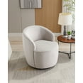 thumbnail image 5 of 360 Degree Swivel Accent Chair, Velvet Fabric Armchair Barrel Chair with Cushion and High Backrest, Barrel Club Chair for Nursery, Living Room, Vanity Bedroom, Office, Lounge (Gray ), 5 of 9