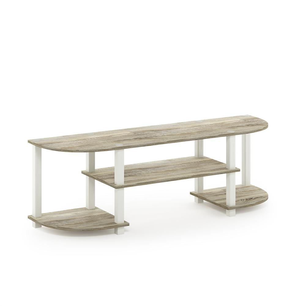 Furinno Turn-S-Tube Television Stands Wide TV Entertainment Center, Sonoma Oak/White