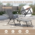 thumbnail image 5 of Resenkos Outdoor Chaise Lounge Chair, 2 Piece Patio Folding Chaise Lounge Chairs Recliner with 6-Level Backrest-Gray, Portable Recliner for Lawn Garden Beach Yard, 5 of 7
