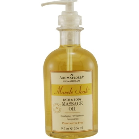 Aromafloria 3944966 Muscle Soak By Aromafloria Bath And Body Massage Oil 9 Oz Blend Of Eucalyptus, Peppermint, And Lemongrass