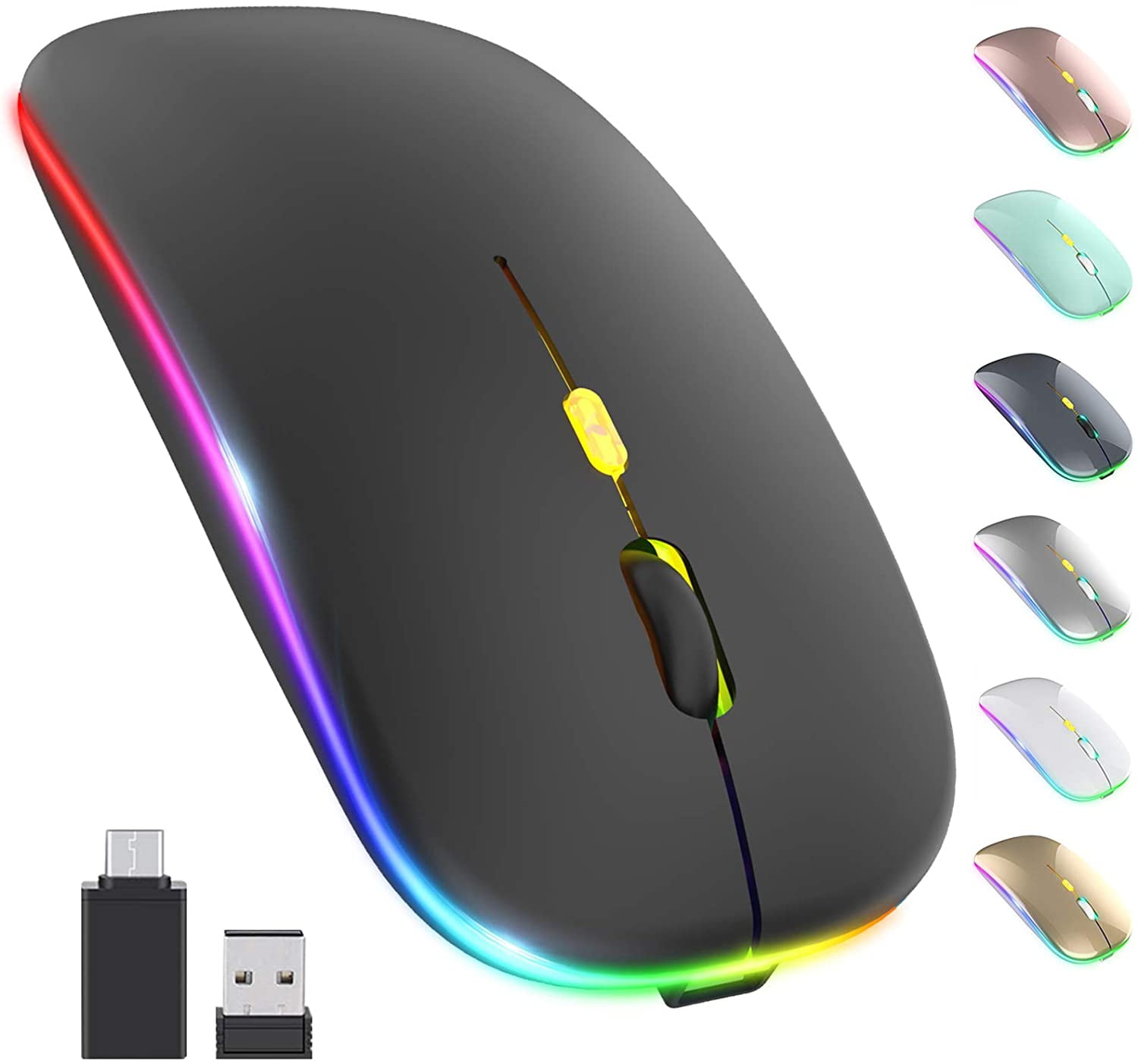 STPlus San Diego California United States of America Postcard City View 2.4 GHz Wireless Mouse with Ergonomic Design and Nano Receiver